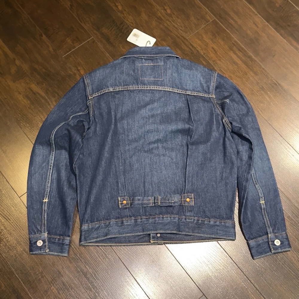 NWT Levi’s Type 1 Dark Wash Denim Trucker Jacket Mens Size 2XL Cinch Back RARE - Picture 4 of 5